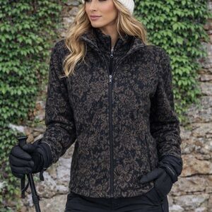 COLD AIR DESIGN Black and Brown Zip Front Fleece, L